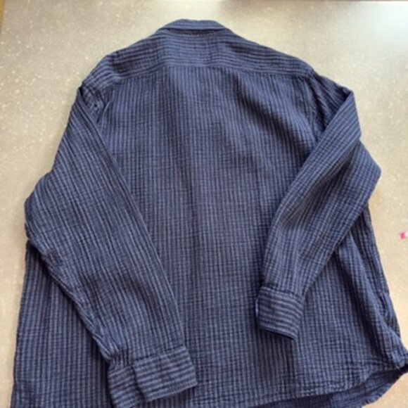 Banana Republic Navy Textured Button-Up Shirt - Size XXL - Picture 4 of 7